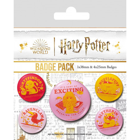 Harry Potter Pin-Back Buttons 5-Pack Witty Witchcraft